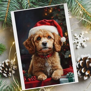 Christmas Cavapoo Dog Christmas Art Digital download, Christmas Cavapoo, Dog Christmas Theme, Dog Christmas Download