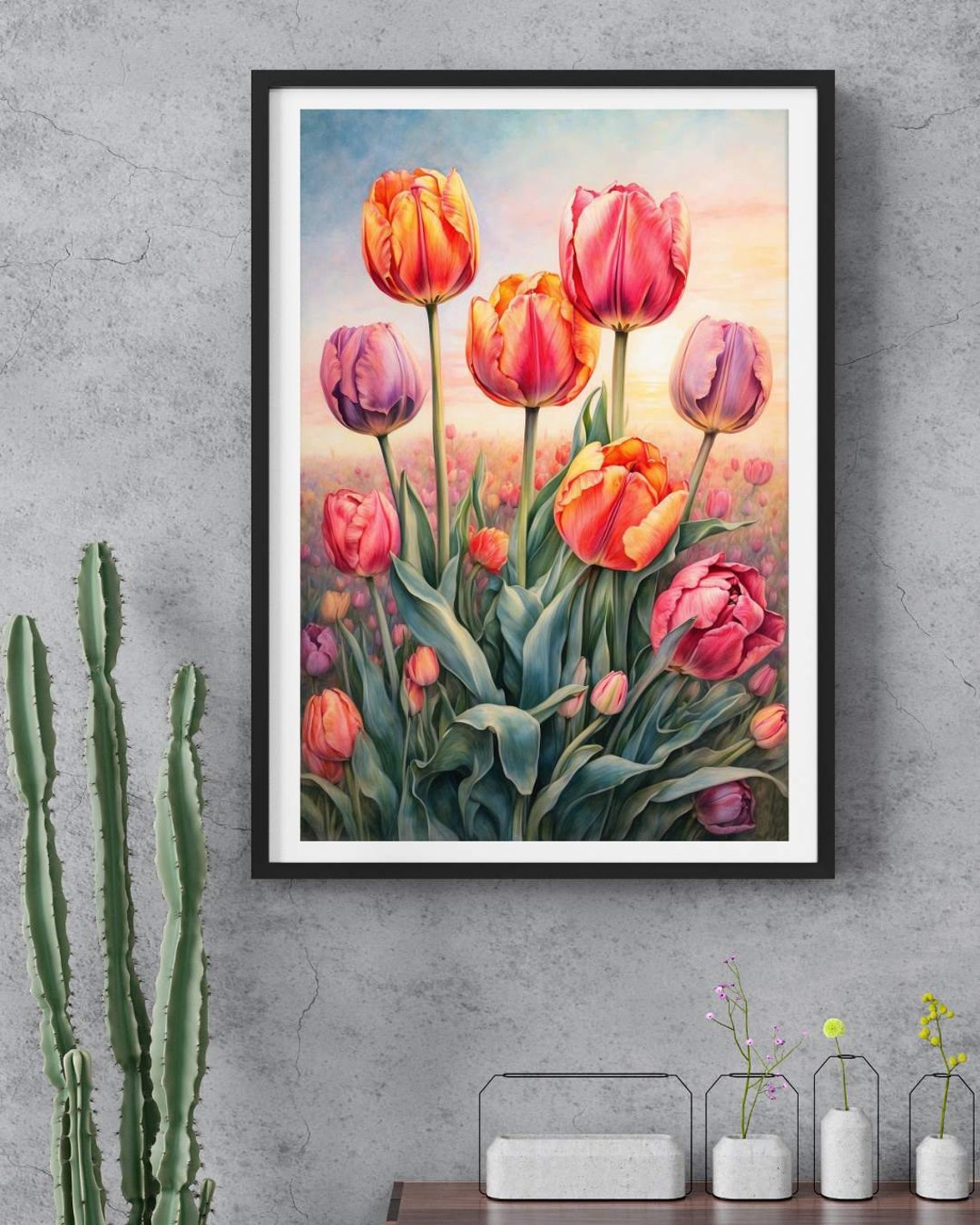 Tulip Flowers Wall Art Printable, Flowers Poster Digital Download ...
