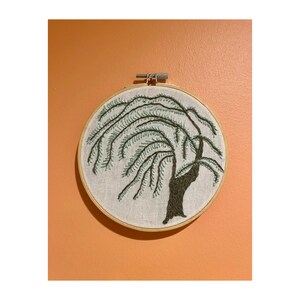 Custom - Made to order - Plant, Flower, Tree Embroidery Hoop Art / Personalized Embroidered Botanic Art / One of a Kind Hand Made Nature Art