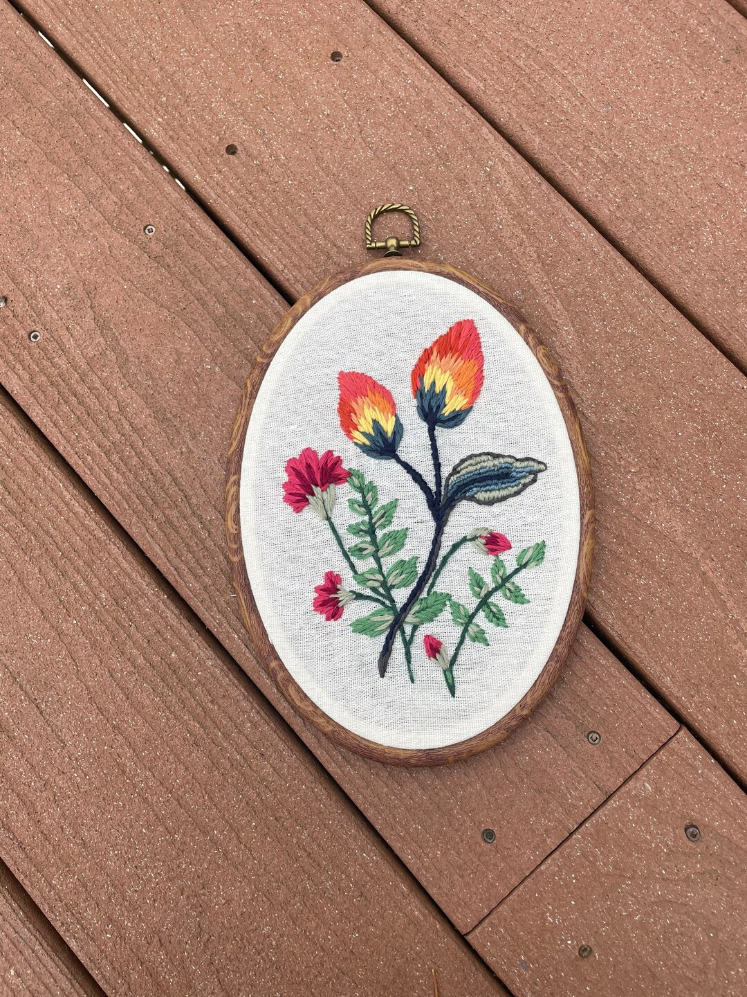 Floral Hand Embroidery Hoop Art - Etsy