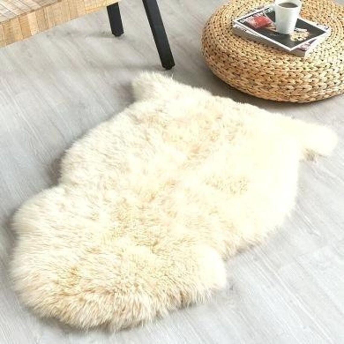 Baby Sheepskin Rug Small Sheep Fur Rug Ivory White 2.5 ft X Etsy