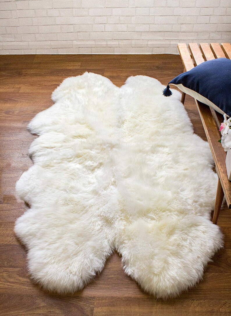 Quad Sheepskin Rug Natural Large Sheep Skin 4 X 6 Australian Etsy
