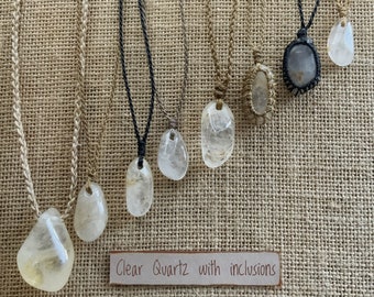 Clear Quartz with inclusion Necklaces