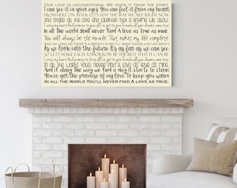 Wedding Song Lyric Typography Art, Song Lyric Framed, Custom Song Lyric Art, Song Lyric Print, Lyrics on Canvas, Wedding Song Canvas