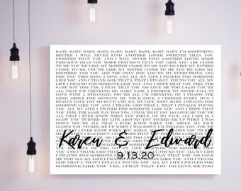 Song Poster, Song Lyrics Wall Art, Custom First Dance for Anniversary Gift, Personalized One Year Anniversary, Wedding Gift