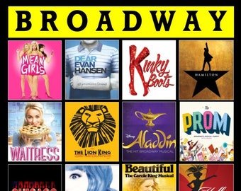 Customized Broadway Fan Blanket- personalized with your favorite plays- favorite musicals- gift for theater lover - Broadway Musical Blanket