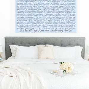 Wedding Song Lyric Art Anniversary Gift for Him Custom Song Lyrics Wall Art Anniversary Gift for Wife Personalized Gifts for Couple