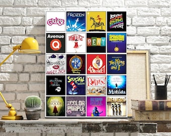 Broadway Musical Theatre Art- Custom Broadway Art- Gallery Wrapped Canvas with Broadway Musical Theater Shows - 20 Broadway Shows