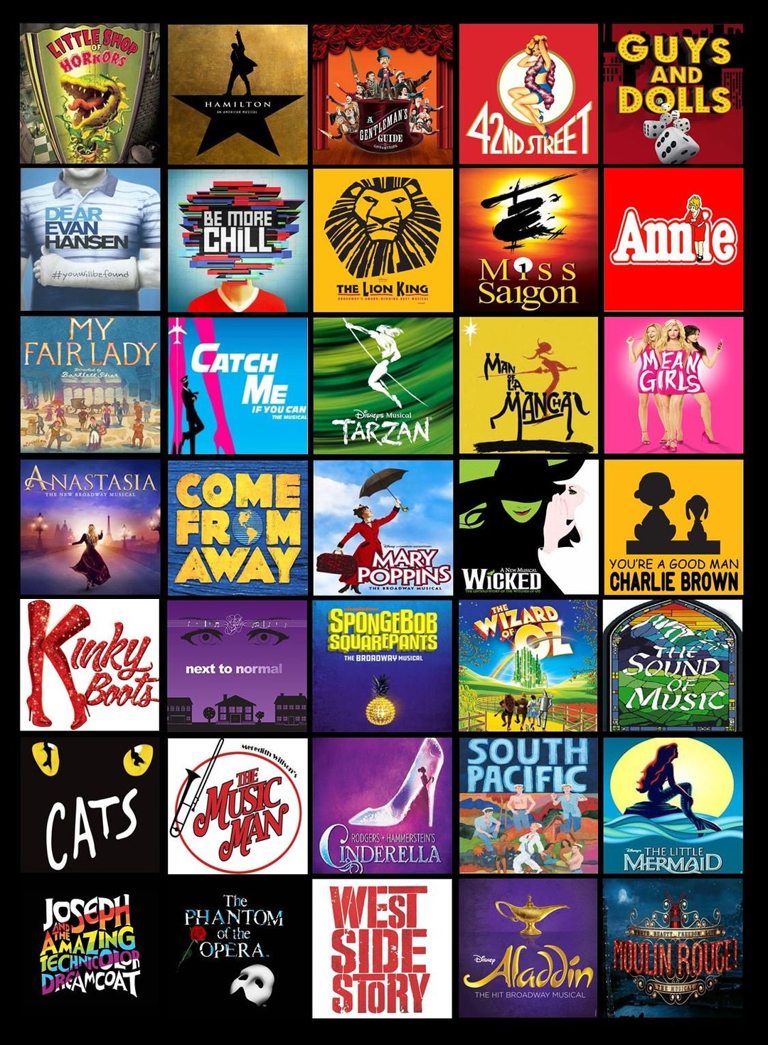 Broadway Musical Theater Fan Blanket 35 Favorite Musicals Broadway Shows on a Customized