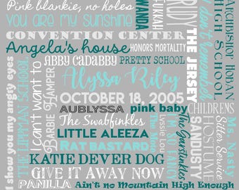 Custom Word Blanket- Company Anniversary Present- Corporate Gift- Custom Word Cloud Blanket- Milestone - Personalized Blanket- Plush Blanket