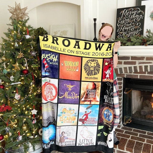 Huglanket Theater Gifts Blanket - Eat Sleep Musicals Repeat - Cozy Throw For Broadway Fans