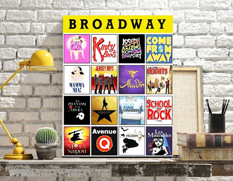 Broadway Musical Tribute Art- CUSTOM BROADWAY POSTER - 16 Shows ...