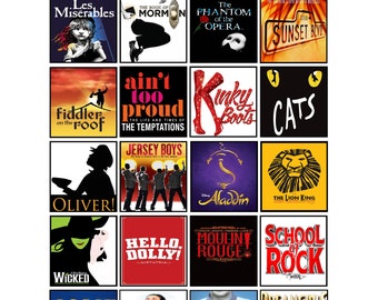 Broadway Musical Tribute Art- CUSTOM BROADWAY POSTER - 20 Shows Broadway, Musical Theatre, Instant Digital Download, Wall Art Print, 16x20