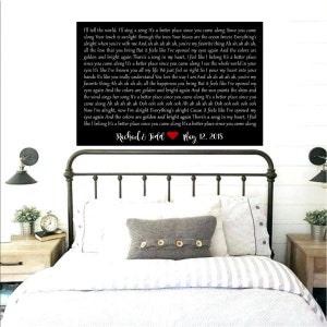 First dance song lyrics CANVAS - Custom Wedding Gift - Personalized Anniversary Gift - Bedroom Wall Art - Gift for her - Gift for him