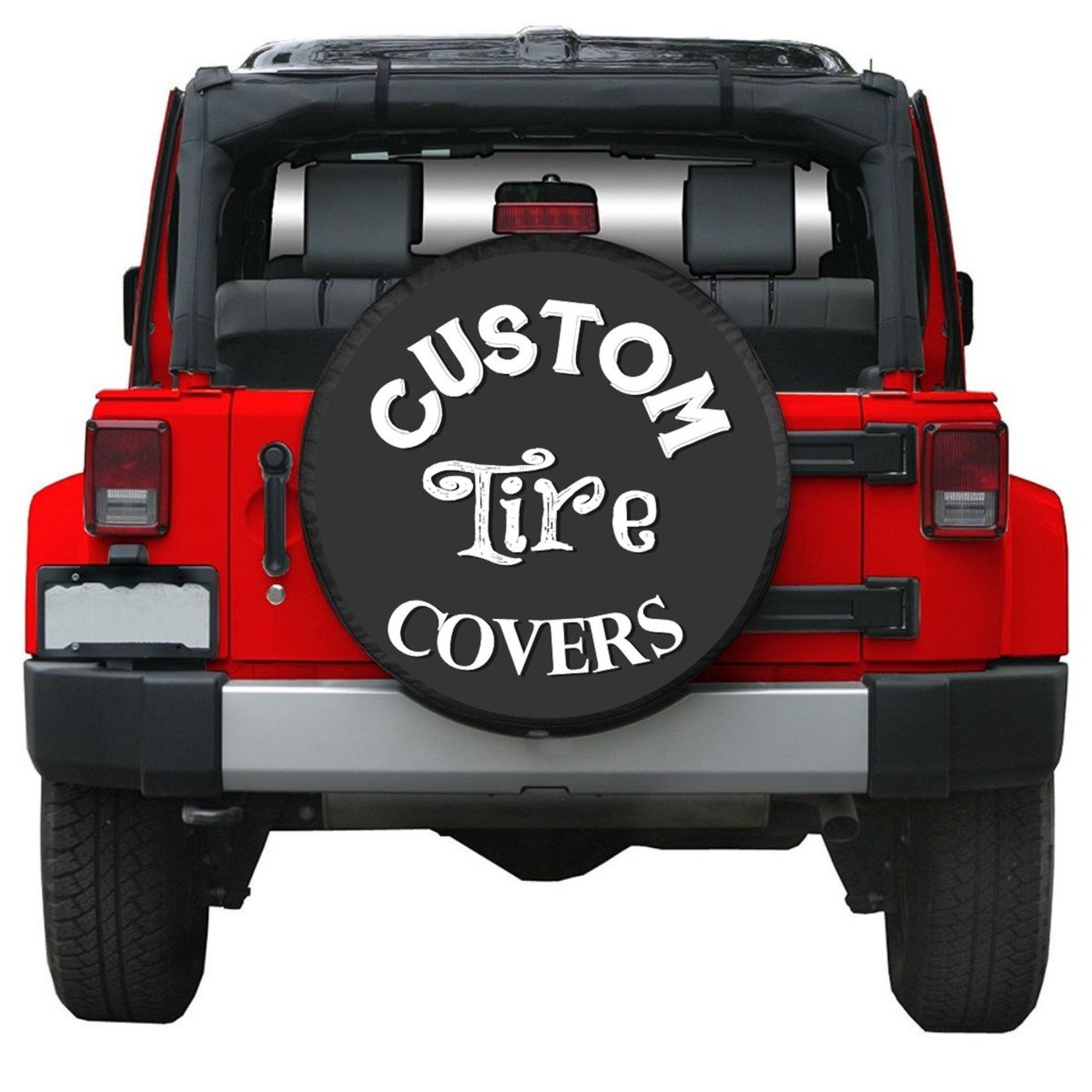Custom Design Tire Cover, Custom Jeep Spare Tire Cover, Back of Jeep