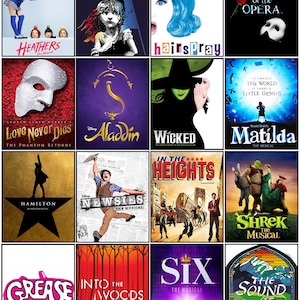 Musical Theatre Tribute Art- CUSTOM BROADWAY POSTER - 16 Shows Broadway ...