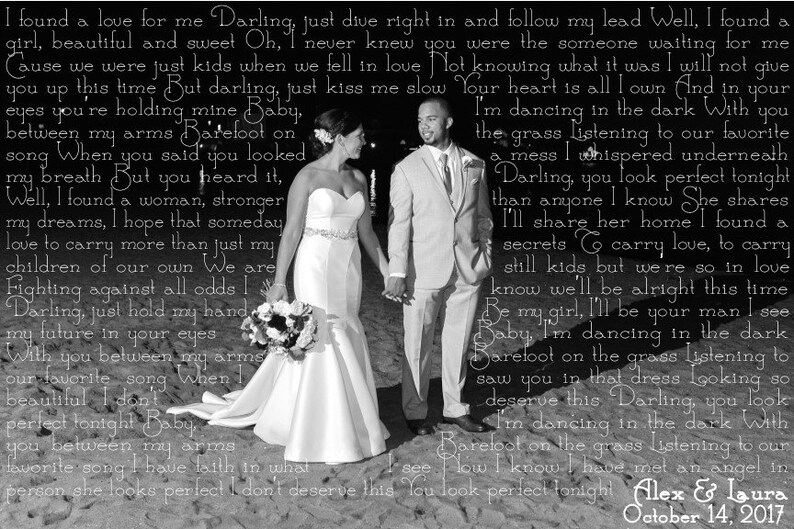 Personalized Canvas Wedding Lyrics Wedding Canvas Photo Decor | Etsy