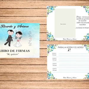 Libro de firmas para boda personalizado, Libro de boda, Libro de casamiento