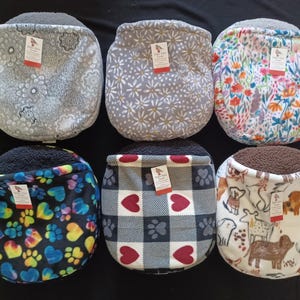 Small Burrow Pet-Nest Bed – Cozy Fleece Burrowing Cave for Dogs, Cats, Ferrets- 6 Patterns Available!