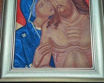 Do not cry for Me, Mother.....a seen After Crucifixion Hand Written Icon.