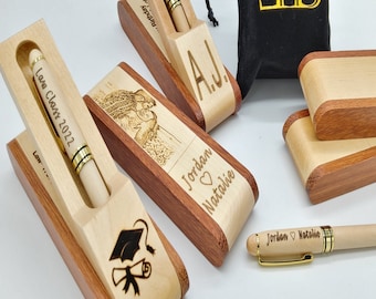 Personalized Engraved Wood Pen Box Gift Set: Graduation Anniversary Christmas Gift - View #5