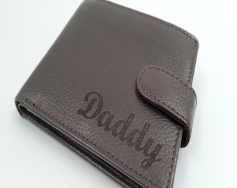 Nueva billetera de cuero para hombre, regalo, billetera personalizada para él, billetera marrón para hombre, bloqueo RFID, envío gratis, billetera, tarjetero, regalo para papá grabado