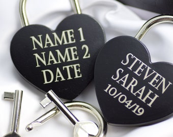 Boyfriend Gift Love Lock Engraved Fathers day Padlock wedding engagement anniversary bridge gift Personalised Key included Eternal christmas
