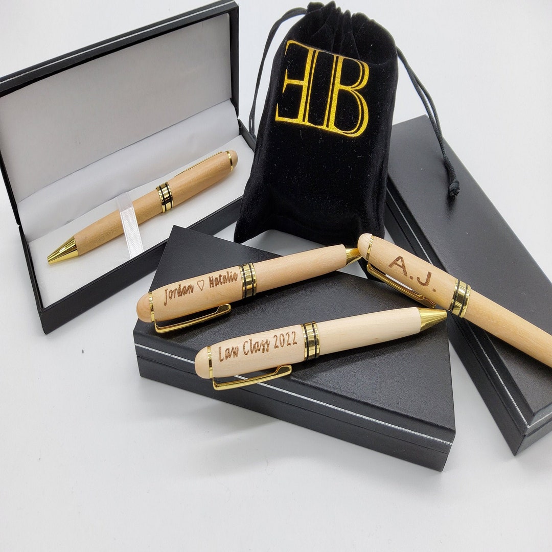Personalized Engraved Wooden Pen Box Gift Set, Graduation Gift - Etsy