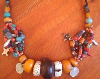 Berber Jewelry, Moroccan Jewelry, Berber Ceremonial Necklace, Ethnic Jewelry, Moroccan Necklace