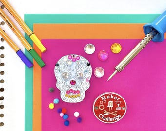 Sugar Skull Soldering Kit | Beginner Electronics Craft, RGB LED Project