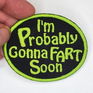 Fart Patch - Back Patch - Backpack Patch - Embroidery - Upcycle - Funny Fart Iron On Patch