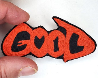 Good Evil Iron On Embroidered Patch - Backpack Patch - Iron On Patch - Upcycle - Good vs Evil