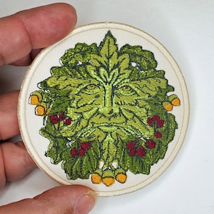 Green Man Embroidered Patch - Outdoors Plants Garden Patch - Patch Jacket Collection - Iron On Patch - Backpack Patch