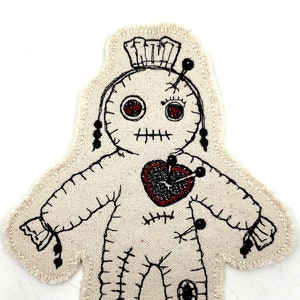 VooDoo Doll Embroidered Patch Canvas Patch - effigy into which pins are inserted - Fix a hole in your jeans - Add to your patch Jacket