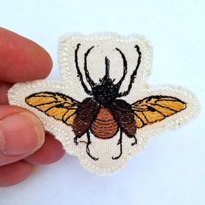 Rhino Beetle Embroidered Patch Canvas Patch - Backpack Patch - Patch Collection - Insects