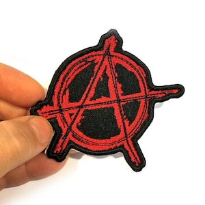 Anarchy - Punk Embroidered Iron On Patch - Backpack Patch - Embroidery - Upcycle - Patch Collection