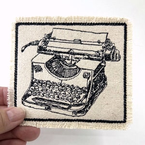 Vintage Typewriter Embroidered Patch Canvas Patch - Add to your patch jacket - gift for writer