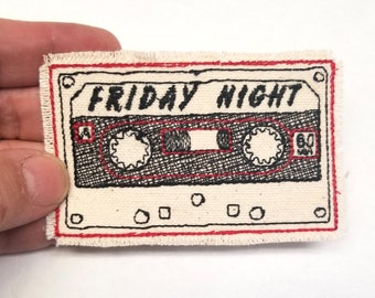 Mixtape Broderad lapp Canvaslapp Kassettband Blandad lapp