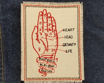 Fate in your Hand Embroidered Patch Canvas Patch Mystic Palm Reading