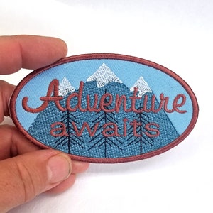 Camping Outdoor Adventure Awaits Embroidered Patch Jacket Backpack Patch Embroidery