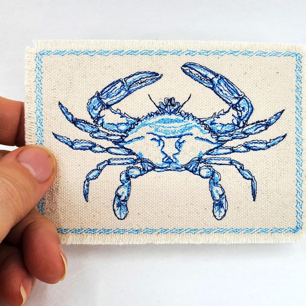 Crab Embroidered Patch - Backpack Patch Embroidery - Sea life Ocean lover gift