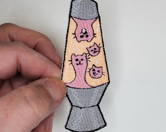 Lava Lampe Kitties - Gestickter Aufnäher - Rucksack Aufnäher - Upcycle - Kawaii - Katzenliebhaber