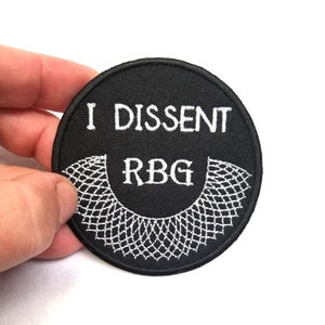 I Dissent - RBG Ruth Badger Ginsburg - Toppa per zaino - Ricamo - Riciclo creativo - Toppa per giacca
