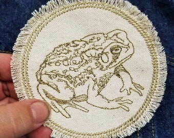 Toad Embroidered Patch Canvas Patch Toad Art