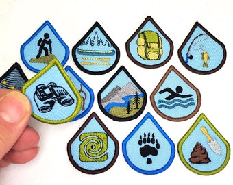 Camping Patch Badges - Family Fun Merit Badge Embroidered Iron On Patch Jacket Backpack Patch Embroidery outdoor skills