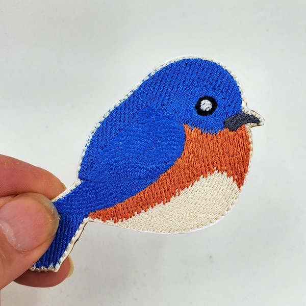 Bluebird Iron On Patch Embroidered Patch - Backpack Patch - Iron On Patch - Add to your Stompers