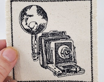 Vintage Camera Embroidered Patch Canvas Patch - Add to your patch jacket - gift for photographer