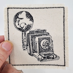 Vintage Camera Embroidered Patch Canvas Patch - Add to your patch jacket - gift for photographer