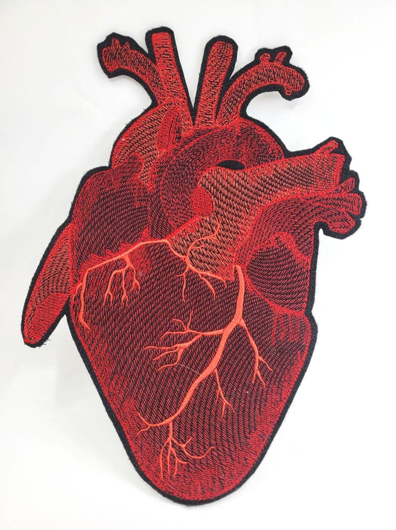 Jumbo Anatomical Heart Embroidered Patch Backpack Patch - Patch Jacket ...