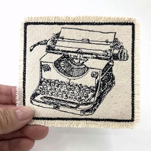 Patch bordado de tela para máquina de escrever vintage - Adicione à sua jaqueta de patch - presente para escritor